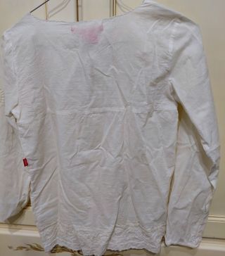 Blusa niña Flamenco bordada blanca Talla XS