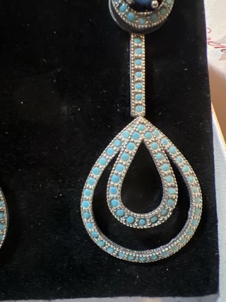 Pendientes antiguos plata y turquesa