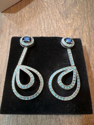 Pendientes antiguos plata y turquesa