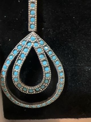 Pendientes antiguos plata y turquesa