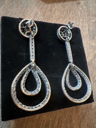 Pendientes antiguos plata y turquesa