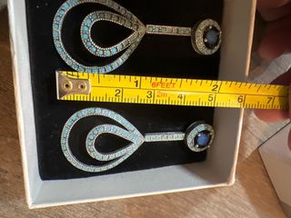 Pendientes antiguos plata y turquesa