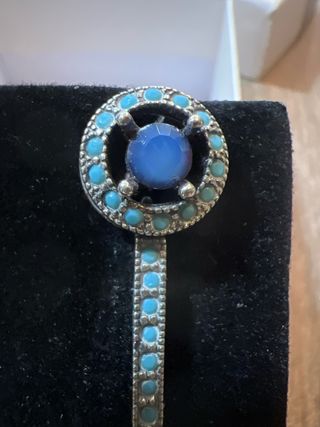 Pendientes antiguos plata y turquesa