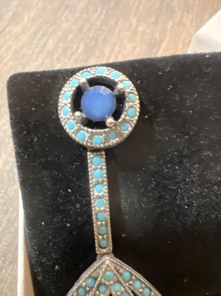 Pendientes antiguos plata y turquesa