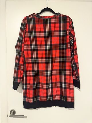 Vestido Zara Tartán Rojo Cremallera