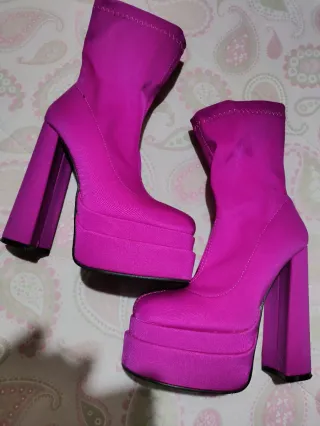 Botines Plataforma Tacón Alto Talla 35