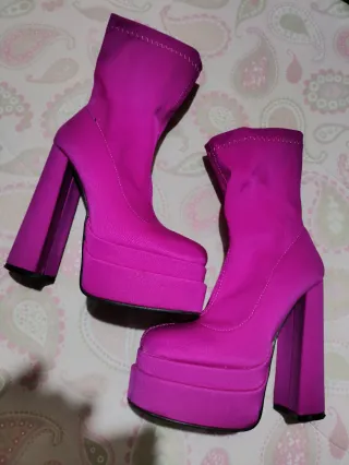 Botines Plataforma Tacón Alto Talla 35