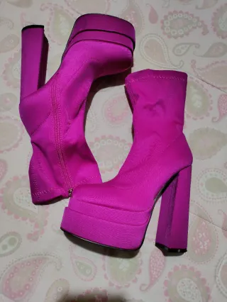 Botines Plataforma Tacón Alto Talla 35