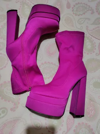 Botines Plataforma Tacón Alto Talla 35