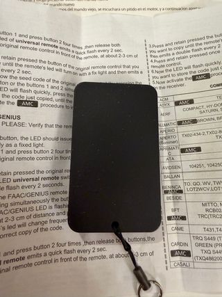 Mando Garaje Universal Multifrecuencia