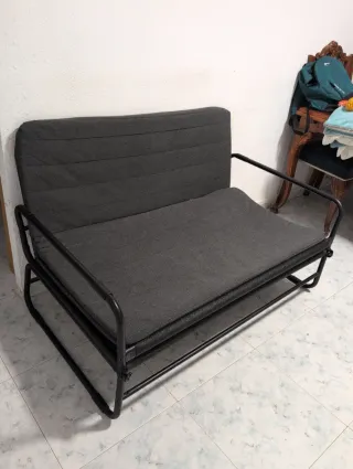 Sofá Cama Gris y Negro