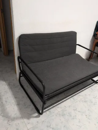 Sofá Cama Gris y Negro