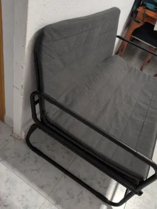 Sofá Cama Gris y Negro