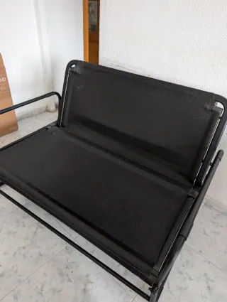 Sofá Cama Gris y Negro