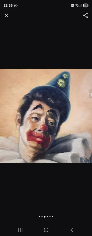 Cuadro óleo payaso Antonio Serer enmarcado