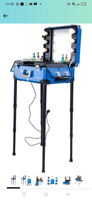 Maletín maquillaje con ruedas y luces