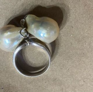 Anillo Plata y Pendientes Perlas Barrocas