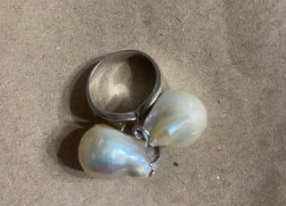 Anillo Plata y Pendientes Perlas Barrocas