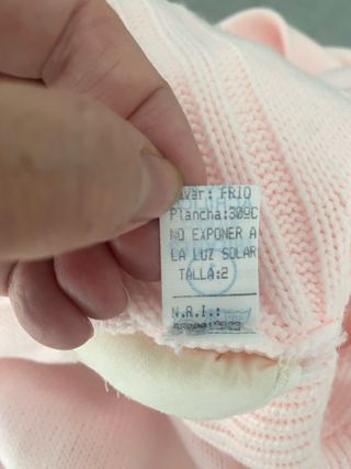 Abrigo tejido  punto rosa bebé