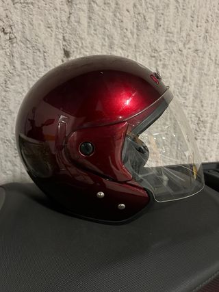 Casco Moto Jet Rojo Metalizado