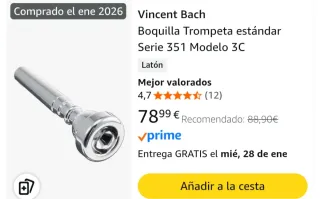 Boquilla Trompeta Vincent Bach 3C