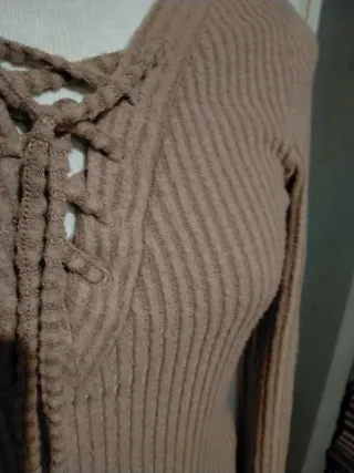 Jersey marrón punto lazo talla S,
