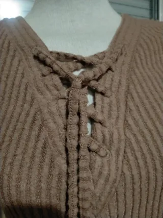 Jersey marrón punto lazo talla S,