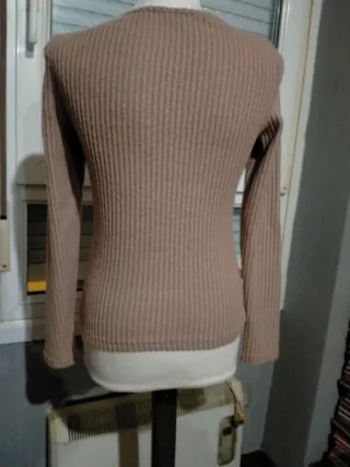 Jersey marrón punto lazo talla S,