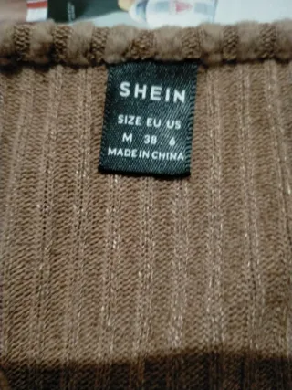 Jersey marrón punto lazo talla S,