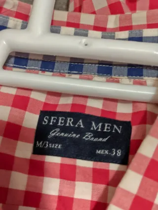 Camisa Sfera Hombre Cuadros Rojo