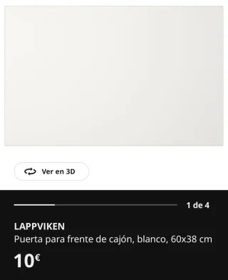Puertas blancas Lappviken de Ikea. 60x38cm