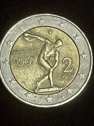 Moneda 2 Euros Atenas 2004 Disco. Olimpiadas 2004.