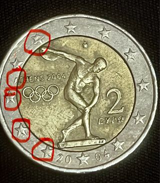 Moneda 2 Euros Atenas 2004 Disco. Olimpiadas 2004.