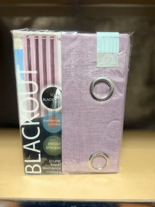 Cortinas 229x183cm Malva Ojal (Par) NUEVAS!