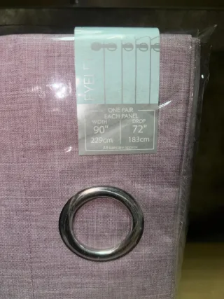 Cortinas 229x183cm Malva Ojal (Par) NUEVAS!