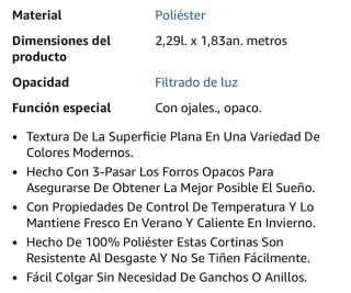 Cortinas 229x183cm Malva Ojal (Par) NUEVAS!