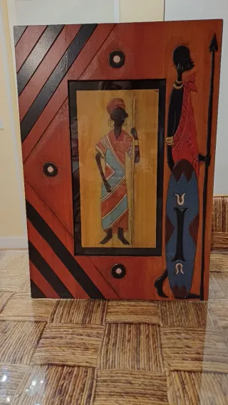 Cuadro Africano Madera 50x35cm