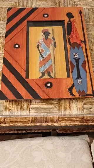 Cuadro Africano Madera 50x35cm