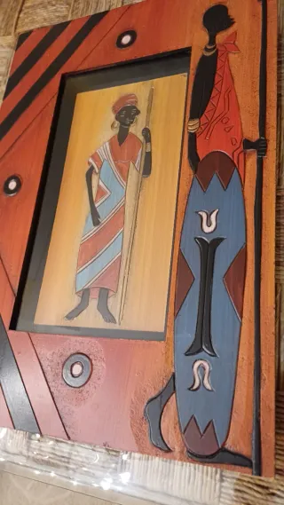 Cuadro Africano Madera 50x35cm