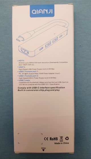 Adaptador Hub 5 en 1 USB-C HDMI PD