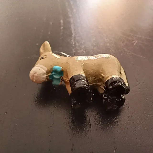 Figura de burro Navidad beige y negro