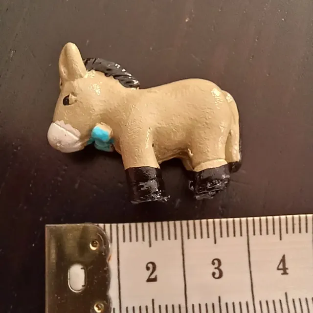 Figura de burro Navidad beige y negro