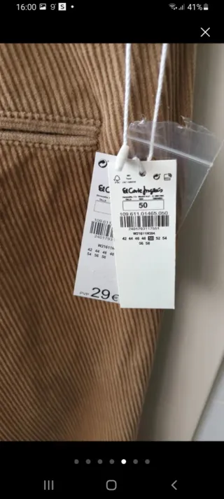 Pantalón pana caballero T50 nuevo
