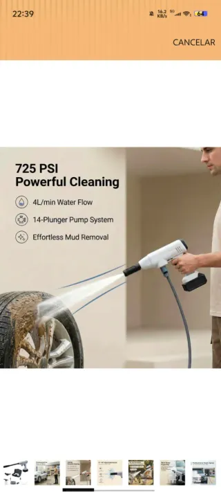 Hidrolimpiadora Portátil con Batería