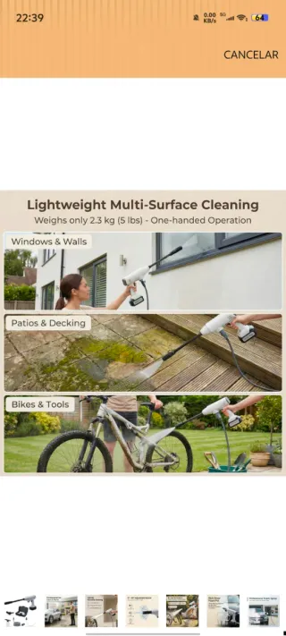 Hidrolimpiadora Portátil con Batería