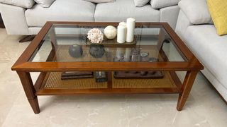 Mesa de centro madera y cristal