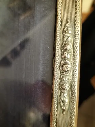 Cornice antica argento 800 e legno