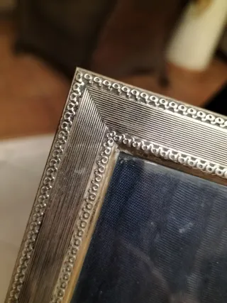 Cornice antica argento 800 e legno