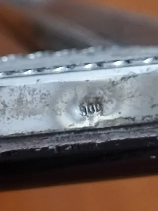 Cornice antica argento 800 e legno