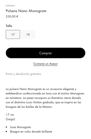 Pulsera Louis Vuitton Nano Monogram